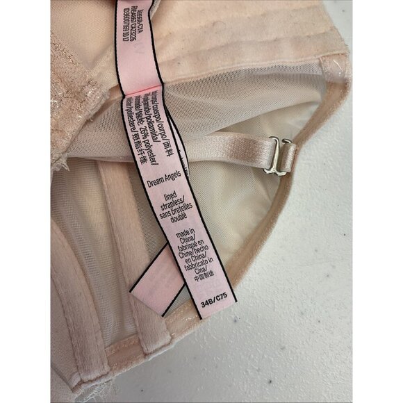 Victoria Secret Dream Angles Pink Lace long line Bustier Bra Size 34B convert - Picture 6 of 8